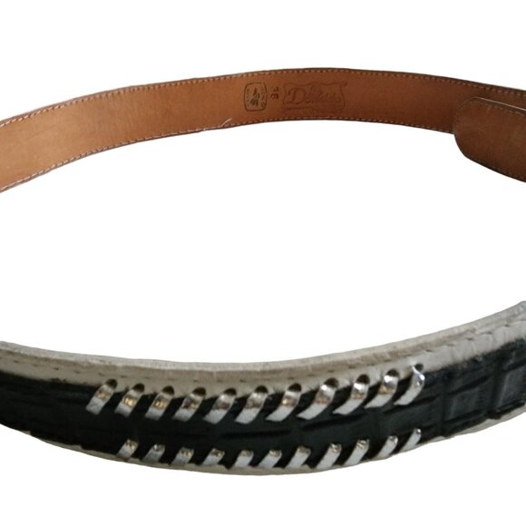 Great Donaldo Western Wear Blk & White Leather Belt, Size 36 - Picture 4 of 9